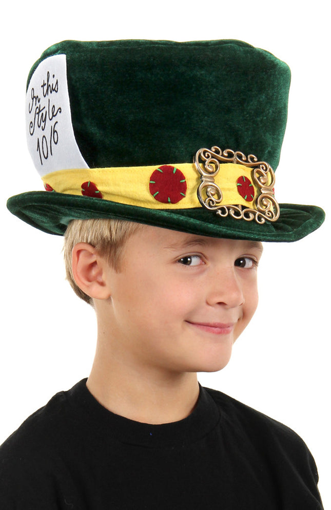 Kids Plush Mad Hatter Hat- worn by child model