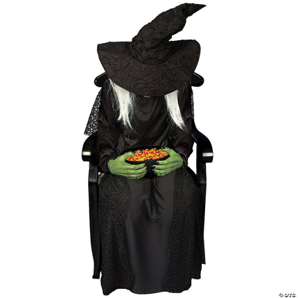 21" Animated Sitting Witch Prop- looking down