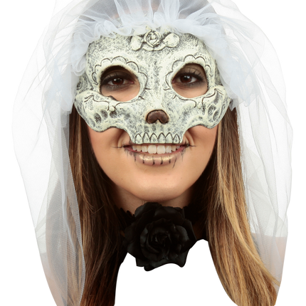 Catrina with Veil (Pale 2) Mask
