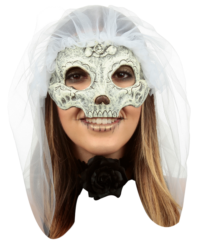 Catrina with Veil (Pale 2) Mask