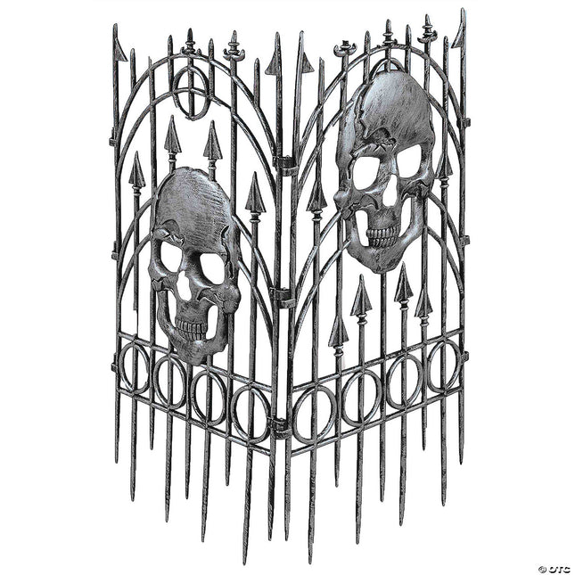 Silver Skull Fence Decoration (2 Pieces)