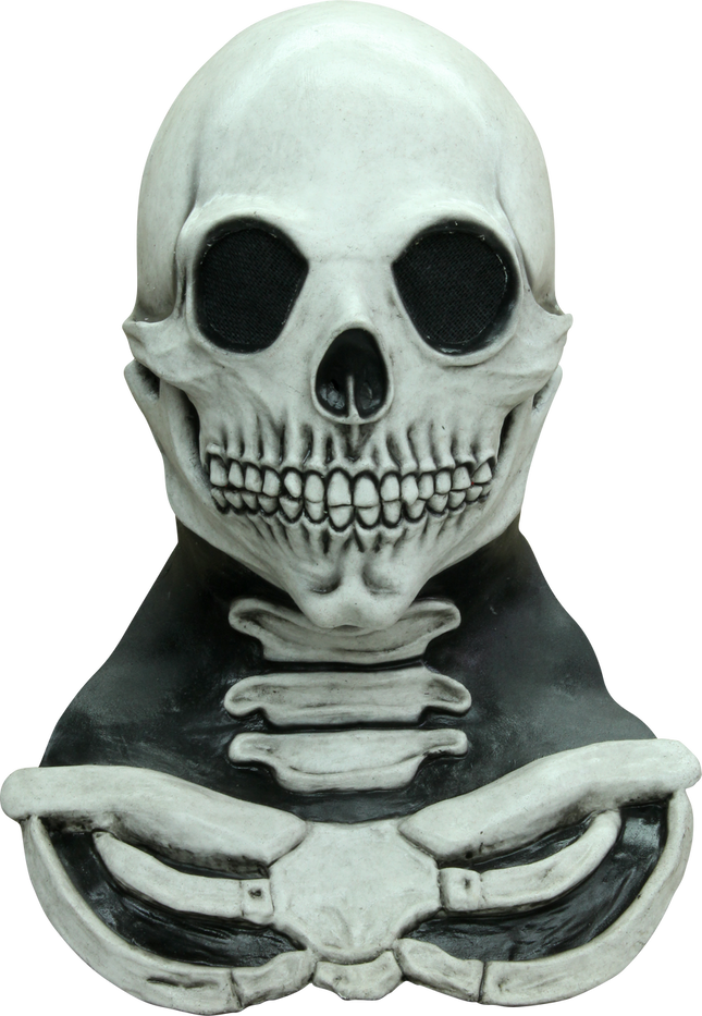 Long Neck Skull Mask (White)- front view
