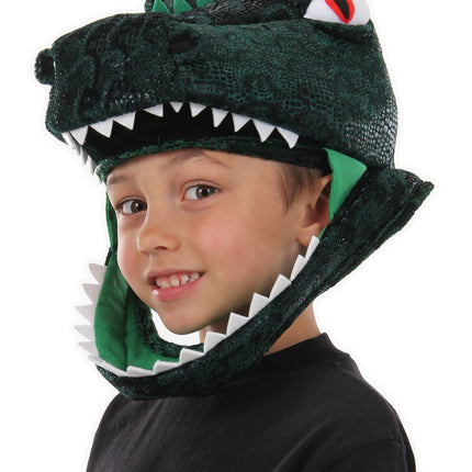 T-Rex Jawesome Plush Hat- worn by child model