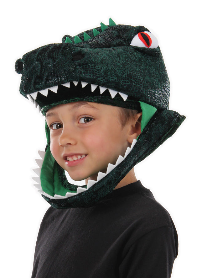 T-Rex Jawesome Plush Hat- worn by child model