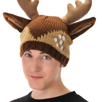 Knit Deer Beanie- worn by model
