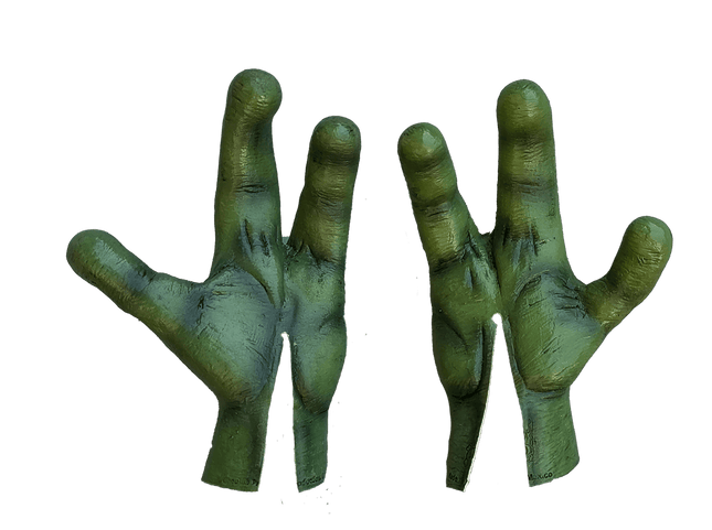 Green Alien Hands (Gloves)- slit