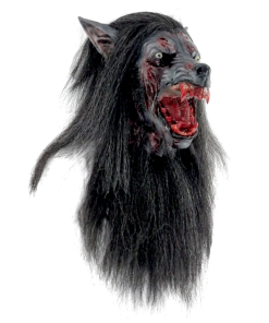Black Moon Wolf Mask- angled view
