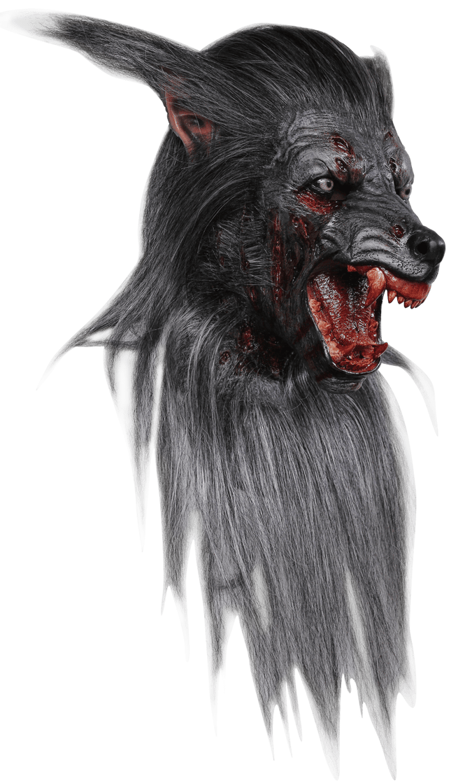 Black Wolf Supreme Mask- angled view