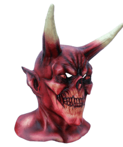 The Red Devil Mask- angled view