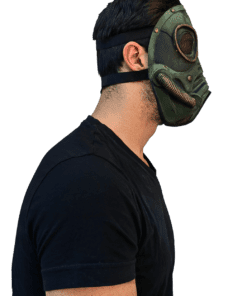 M3A1 Gas Mask- worn by model, side view