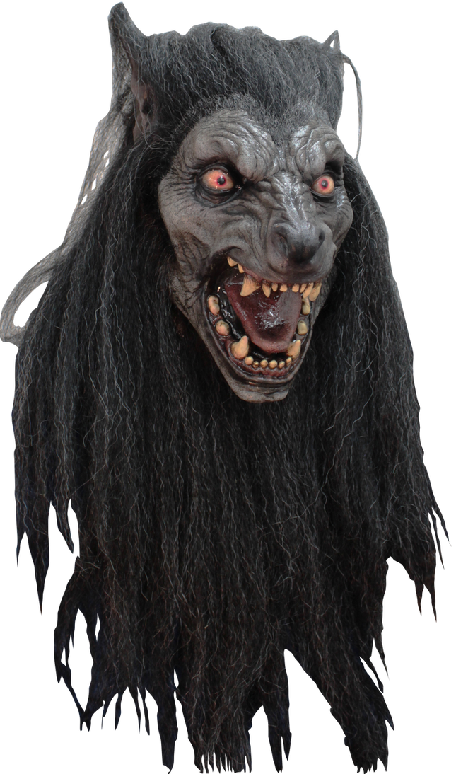 Black Moon Wolf Mask- front view