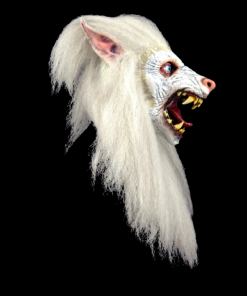 White Moon Wolf Mask- right side view