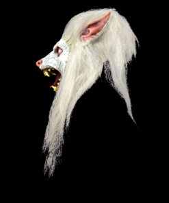 White Moon Wolf Mask- left side view