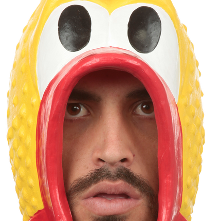 Funny Rubber Chicken Latex Mask- front view
