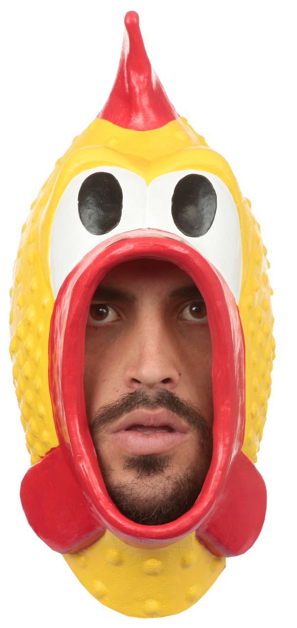 Funny Rubber Chicken Latex Mask- front view
