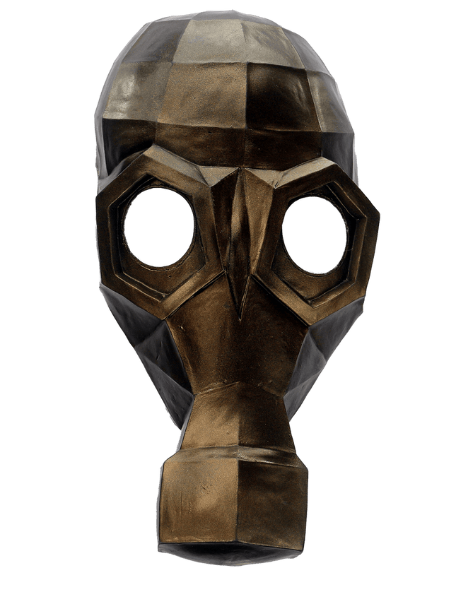 Low Poly Gas Mask- front view