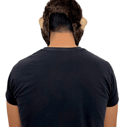 J. Chimp Mask- worn by model, back view