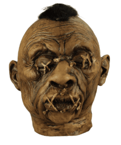 Shrunken Head Prop w/ Stitches & Mohawk- front view 2