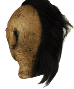 Shrunken Head Prop w/ Stitches & Mohawk- back view