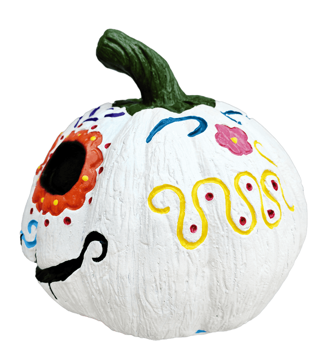 Day of the Dead Pumpkin Prop- side view