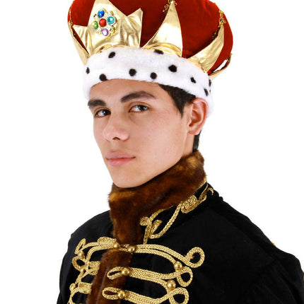 Red Plush King Hat- worn by model
