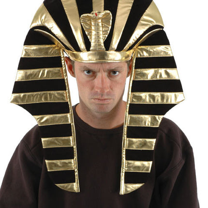 King Tut Plush Hat- worn by male model front view
