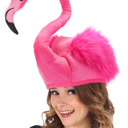 Flamingo Plush Hat- worn by model