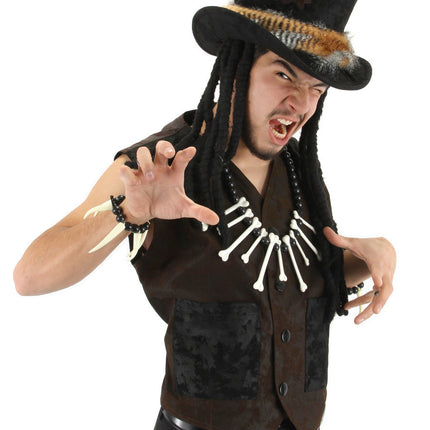 Witch Doctor Plush Hat with Dreads- worn by model