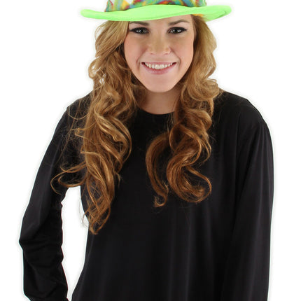 Rainbow Birthday Cake Plush Hat- worn by model