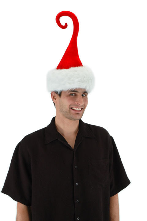 Curly Q Santa Plush Hat- worn by adult model