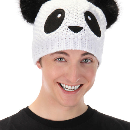 Panda Knit Beanie- worn by adult model
