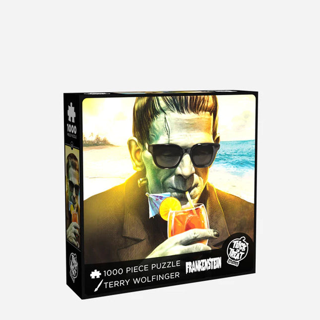 Frankenstein at the Beach Jigsaw Puzzle- front of box