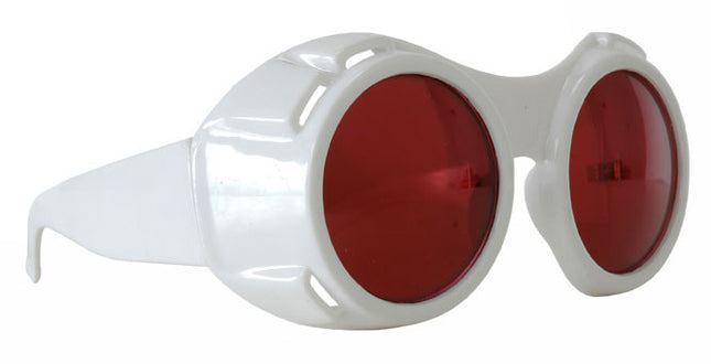 White & Red Hyper Vision Goggles- angled view