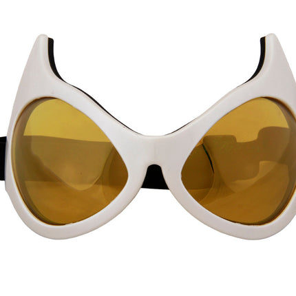 White & Gold Cat Eye Goggles- front view