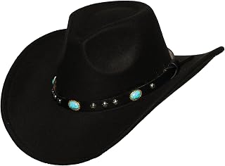 Black Cowboy Hat Turquoise