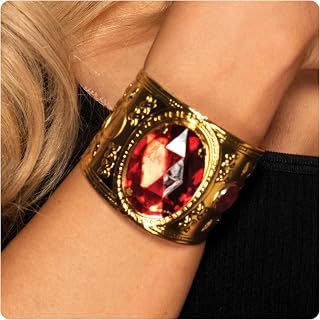 Red Jeweled Gold Bracelet