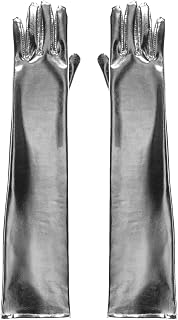 Silver Metallic Opera Gloves