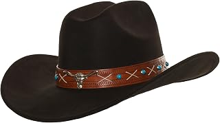 Black Cowboy Hat Bull Band