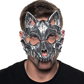 Silver Wolf Skull Half Mask