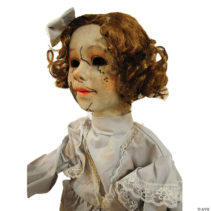 32" Animated Cracked Victorian Doll- angled view