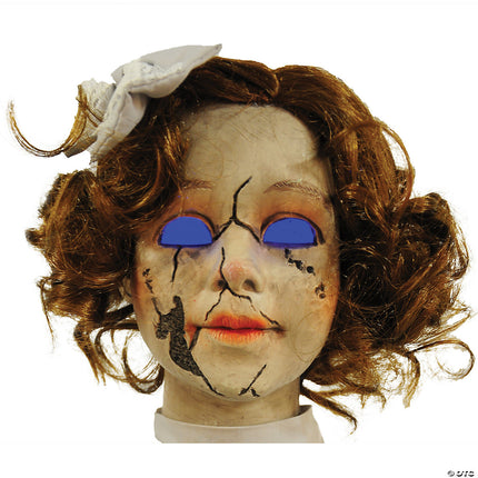 32" Animated Cracked Victorian Doll- face close up