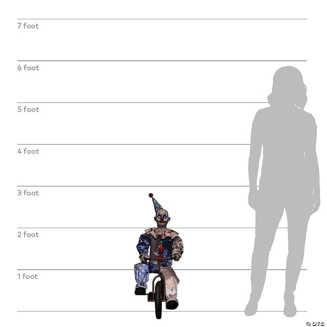 32" Tricycle Clown Doll- size comparison