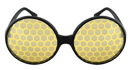 Black & Yellow Bug Eyes Glasses- front view