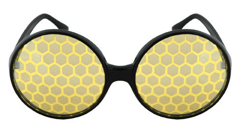 Black & Yellow Bug Eyes Glasses- front view