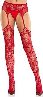 Red Bloom Net Stockings