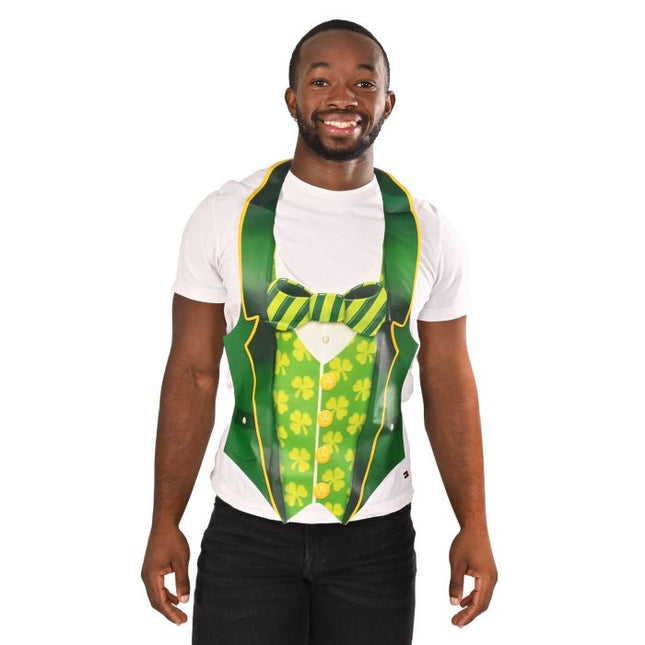 Plastic St. Patrick's Day Vest- worn by model