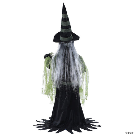 36" Fortune Teller Witch Animated Prop- back view