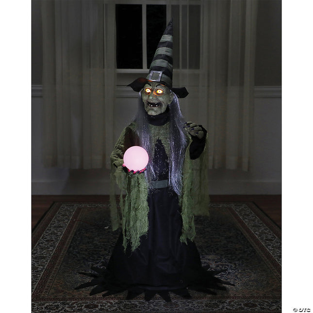 36" Fortune Teller Witch Animated Prop- front view
