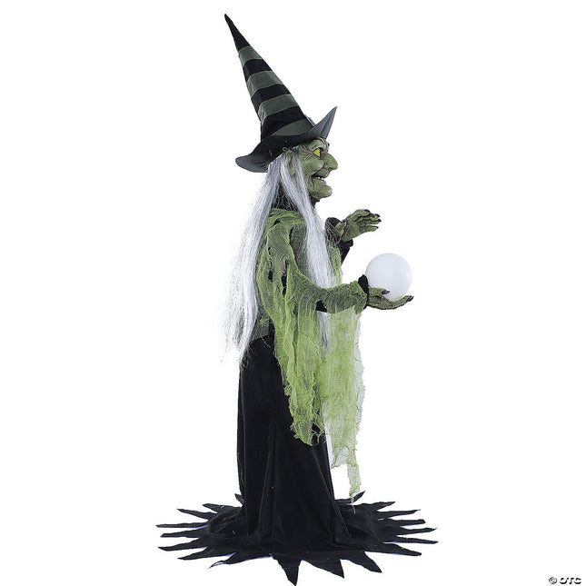 36" Fortune Teller Witch Animated Prop- side view