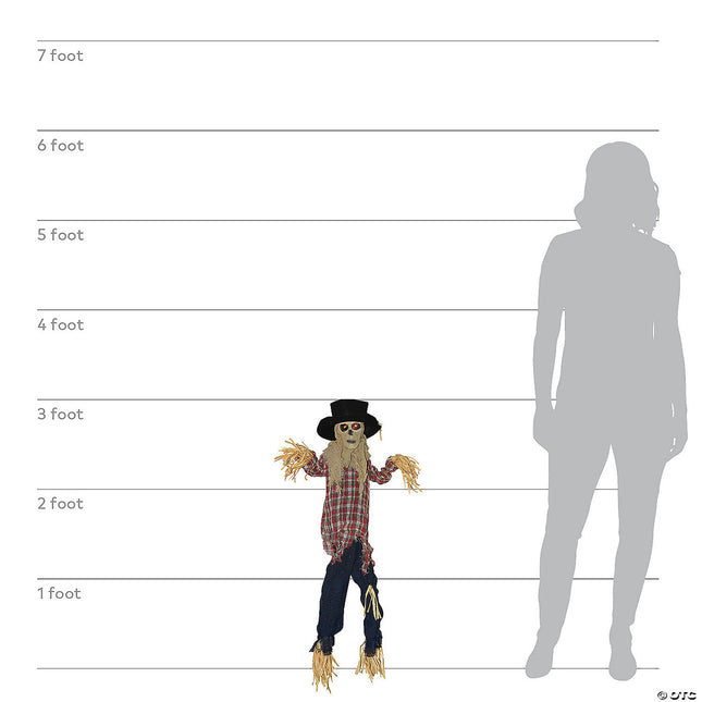 Hanging Animated Kicking Scarecrow- size comparison
